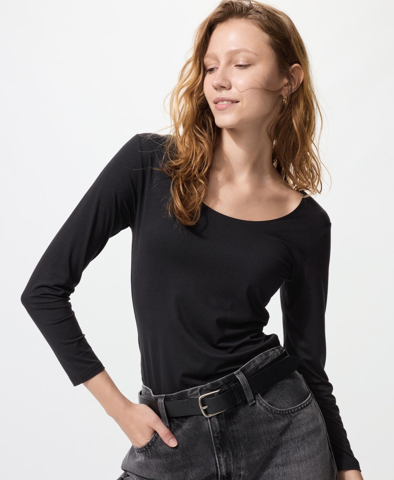 Uniqlo HEATTECH wmns tee scoop neck